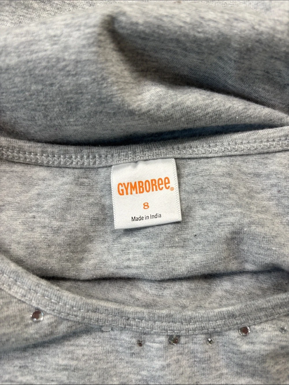 Gymboree big girls size 8 Gray Long-Sleeve Tulle Dress with pink grey dots